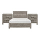 Queen Size Bedroom Set, Gray Finish, Panel Headboard, 3-Piece Set with Bed and Nightstand