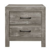 Queen Size Bedroom Set, Gray Finish, Panel Headboard, 3-Piece Set with Bed and Nightstand