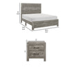 Queen Size Bedroom Set, Gray Finish, Panel Headboard, 3-Piece Set with Bed and Nightstand