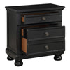Queen Size Bedroom Set, Black Finish, Storage Bed with Drawers, 2-Piece Set with Bed and Nightstand