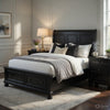 Queen Size Bedroom Set, Black Finish, Storage Bed with Drawers, 3-Piece Set with Bed and Two Nightstands