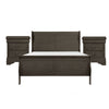 Queen Size Bedroom Set, Gray Finish, 3-Piece Set with Bed and Two Nightstands