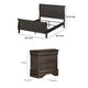 Queen Size Bedroom Set, Gray Finish, 3-Piece Set with Bed and Two Nightstands