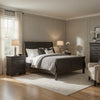 Queen Size Bedroom Set, Gray Finish, 3-Piece Set with Bed and Two Nightstands
