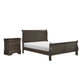 King Size Bedroom Set, Gray Finish, 2-Piece Set with Bed and Nightstand