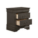 King Size Bedroom Set, Gray Finish, 2-Piece Set with Bed and Nightstand