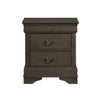 King Size Bedroom Set, Gray Finish, 2-Piece Set with Bed and Nightstand
