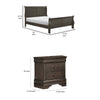 King Size Bedroom Set, Gray Finish, 2-Piece Set with Bed and Nightstand