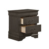 Full Size Bedroom Set, Gray Finish, 2-Piece Set with Bed and Nightstand