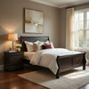 Full Size Bedroom Set, Gray Finish, 2-Piece Set with Bed and Nightstand