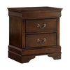 Queen Size Bedroom Set, Brown Finish, 2-Piece Set with Bed and Nightstand