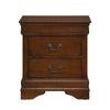 Queen Size Bedroom Set, Brown Finish, 2-Piece Set with Bed and Nightstand