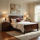Queen Size Bedroom Set, Brown Finish, 3-Piece Set with Bed and Two Nightstands