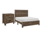 King Size Bedroom Set, Brown Finish, Panel Design, 2-Piece Set with Bed and Nightstand