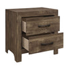 King Size Bedroom Set, Brown Finish, Panel Design, 2-Piece Set with Bed and Nightstand
