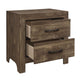 King Size Bedroom Set, Brown Finish, Panel Design, 2-Piece Set with Bed and Nightstand