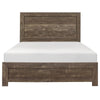 King Size Bedroom Set, Brown Finish, Panel Design, 2-Piece Set with Bed and Nightstand