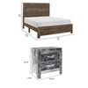 King Size Bedroom Set, Brown Finish, Panel Design, 2-Piece Set with Bed and Nightstand
