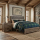 King Size Bedroom Set, Brown Finish, Panel Design, 2-Piece Set with Bed and Nightstand
