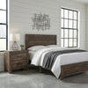 King Size Bedroom Set, Brown Finish, Panel Design, 2-Piece Set with Bed and Nightstand