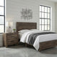 King Size Bedroom Set, Brown Finish, Panel Design, 2-Piece Set with Bed and Nightstand