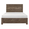 King Size Bedroom Set, Brown Finish, Panel Design, 2-Piece Set with Bed and Nightstand