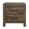 King Size Bedroom Set, Brown Finish, Panel Design, 2-Piece Set with Bed and Nightstand