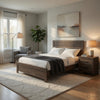 King Size Bedroom Set, Brown Finish, Panel Design, 2-Piece Set with Bed and Nightstand