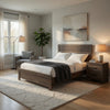 King Size Bedroom Set, Brown Finish, Panel Design, 2-Piece Set with Bed and Nightstand