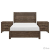 King Size Bedroom Set, Brown Finish, Panel Design, 3-Piece Set with Bed and Two Nightstands