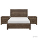 King Size Bedroom Set, Brown Finish, Panel Design, 3-Piece Set with Bed and Two Nightstands