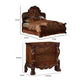 Queen Size Bedroom Set, Brown Finish, 2-Piece Set with Bed and Nightstand