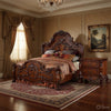 Queen Size Bedroom Set, Brown Finish, 2-Piece Set with Bed and Nightstand