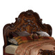 Queen Size Bedroom Set, Wood Design, Brown Finish, 5-Piece Set with Bed, 2 Nightstands, Dresser and Mirror