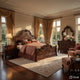 Queen Size Bedroom Set, Wood Design, Brown Finish, 5-Piece Set with Bed, 2 Nightstands, Dresser and Mirror