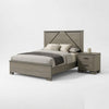 Queen Size Bedroom Set, Gray Finish, Panel Headboard, 2-Piece Set with Bed and Nightstand