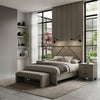 Queen Size Bedroom Set, Gray Finish, Panel Headboard, 2-Piece Set with Bed and Nightstand