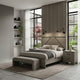 Queen Size Bedroom Set, Gray Finish, Panel Headboard, 2-Piece Set with Bed and Nightstand