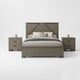 Queen Size Bedroom Set, Gray Finish, Panel Headboard, 3-Piece Set with Bed and Two Nightstands