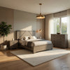 Queen Size Bedroom Set, Gray Finish, Panel Headboard, 4-Piece Set with Bed, 2 Nightstands and Dresser
