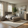 Queen Size Bedroom Set, Gray Finish, Panel Headboard, 4-Piece Set with Bed, 2 Nightstands and Dresser