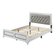 Queen Size Bedroom Set, White Finish, Storage Bed with Drawers, 2-Piece Set with Bed and Nightstand