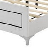 Queen Size Bedroom Set, White Finish, Storage Bed with Drawers, 2-Piece Set with Bed and Nightstand