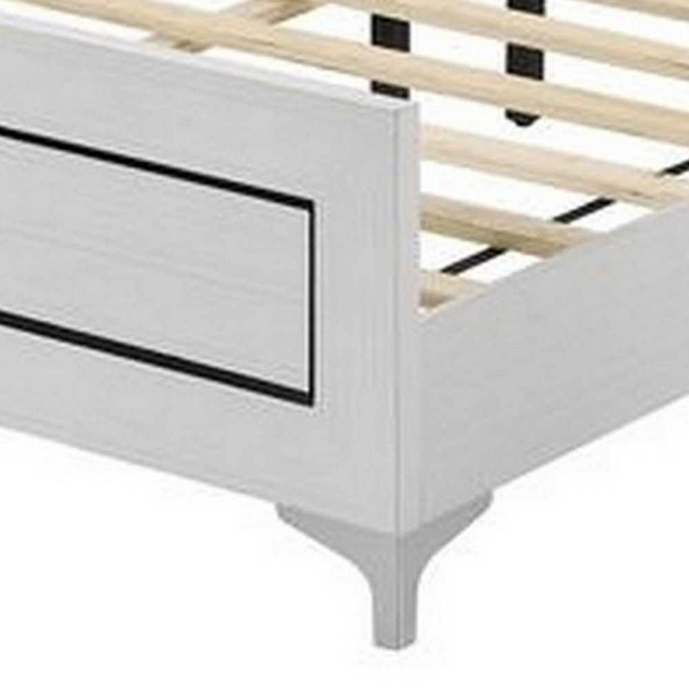 Queen Size Bedroom Set, White Finish, Storage Bed with Drawers, 2-Piece Set with Bed and Nightstand