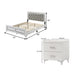 Queen Size Bedroom Set, White Finish, Storage Bed with Drawers, 2-Piece Set with Bed and Nightstand