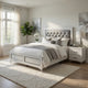 Queen Size Bedroom Set, White Finish, Storage Bed with Drawers, 2-Piece Set with Bed and Nightstand