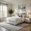 Queen Size Bedroom Set, White Finish, Storage Bed with Drawers, 2-Piece Set with Bed and Nightstand