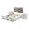 Queen Size Bedroom Set, White Finish, Storage Bed with Drawers, 3-Piece Set with Bed and Two Nightstands