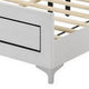 Queen Size Bedroom Set, White Finish, Storage Bed with Drawers, 3-Piece Set with Bed and Two Nightstands