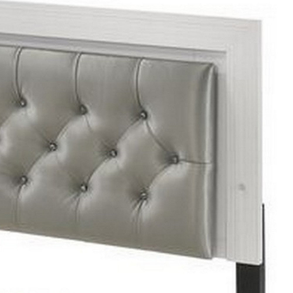 Queen Size Bedroom Set, White Finish, Storage Bed with Drawers, 4-Piece Set with Bed, 2 Nightstands and Dresser